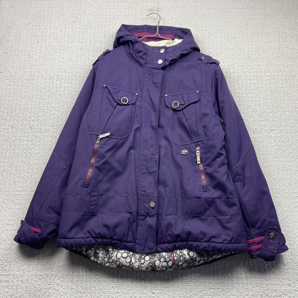 Y2K Surface Snowboard / Ski Winter Jacket Purple Womens Sz XL Skater / Tech 2000